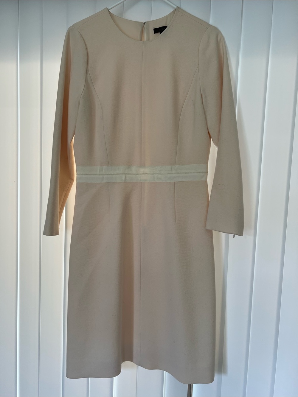 J. Crew Cream Long-Sleeve Sheath Dress